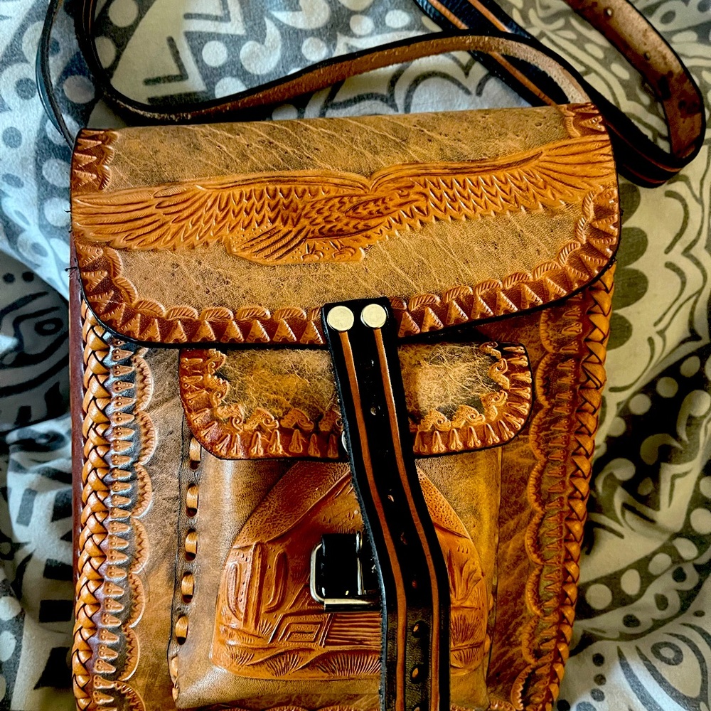 Leather bag and belt